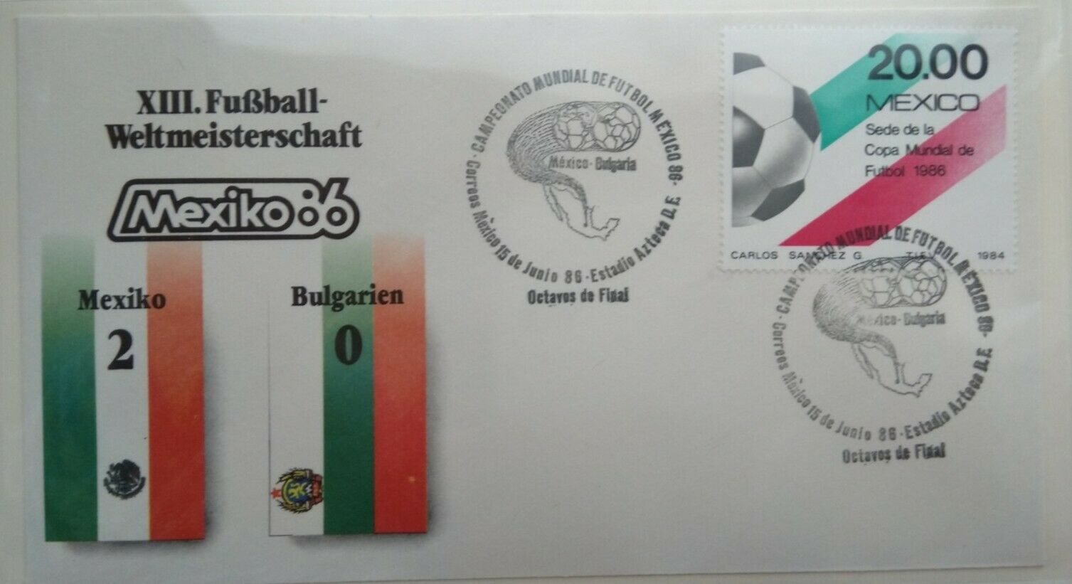Fdc Fußball Wm 1986 Mexiko, Sonderstempel Stadion Mexiko-bulgarien 2:0