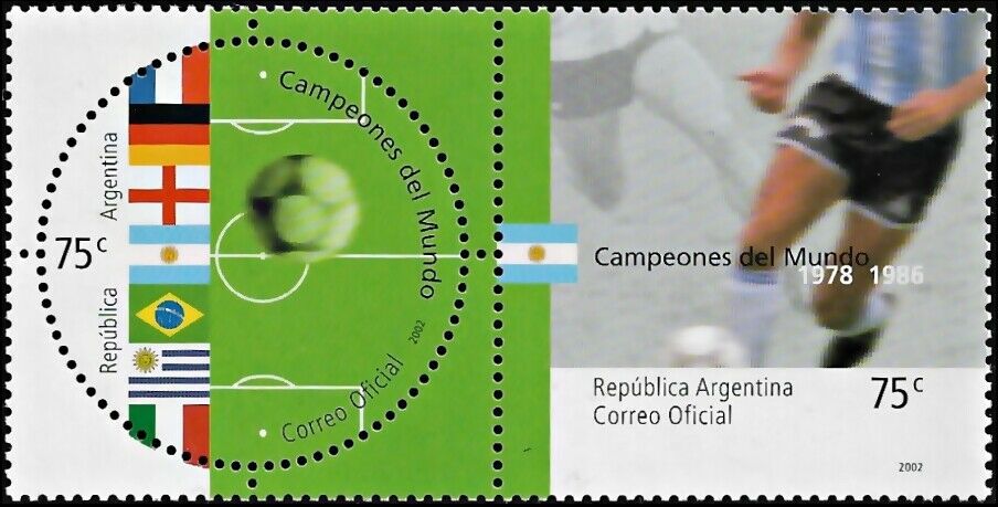 Argentinien 2002, Fußballweltmeister Im 20. Jahrhundert - 2 W. Mnh